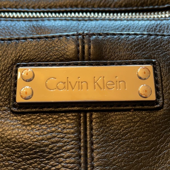 Black Calvin Klein super soft leather crossbody